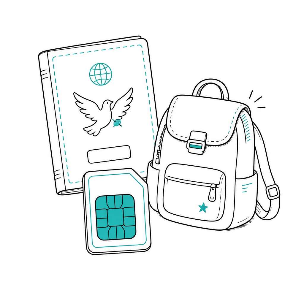 Travel documents and connectivity, illustrative