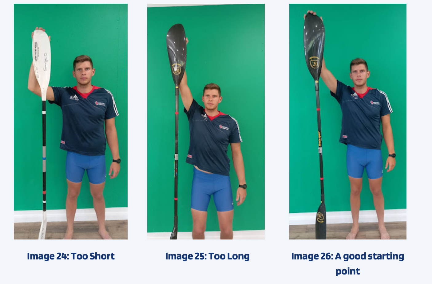 Paddle too short, too long, and a starting length