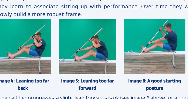 Posture: leaning back, leaning too far forward, a useful start
