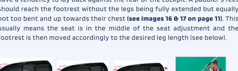 Seat too far forward, a useful starting point, seat too far back